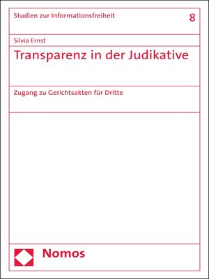 cover image of Transparenz in der Judikative